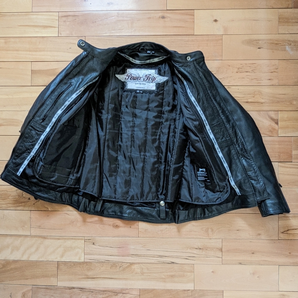 Leather Motorcycle Riding Jacket Power Trip - Picture 4 of 15
